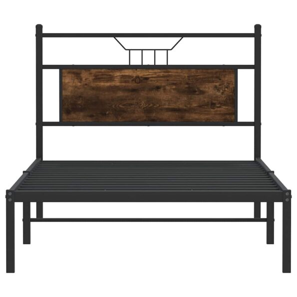 vidaXL Posteľný rám bez matraca dymový dub 100x190 cm kompozitné drevo – Obrázok 6