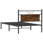 vidaXL Posteľný rám bez matraca dymový dub 100x190 cm kompozitné drevo – Obrázok 8