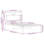 vidaXL Posteľný rám bez matraca dymový dub 100x190 cm kompozitné drevo – Obrázok 11