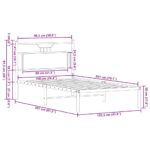 vidaXL Posteľný rám bez matraca dymový dub 100x200 cm kompozitné drevo – Obrázok 11