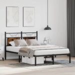 vidaXL Posteľný rám bez matraca dymový dub 120x190 cm borovicový masív – Obrázok 4