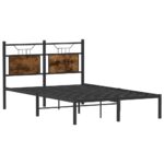 vidaXL Posteľný rám bez matraca dymový dub 120x190 cm borovicový masív – Obrázok 5