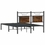 vidaXL Posteľný rám bez matraca dymový dub 120x190 cm borovicový masív – Obrázok 8