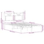 vidaXL Posteľný rám bez matraca dymový dub 120x200 cm kompozitné drevo – Obrázok 11