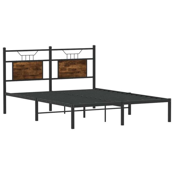vidaXL Posteľný rám bez matraca dymový dub 140x190 cm kompozitné drevo – Obrázok 5