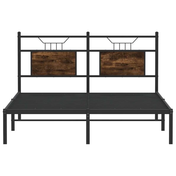 vidaXL Posteľný rám bez matraca dymový dub 140x190 cm kompozitné drevo – Obrázok 6