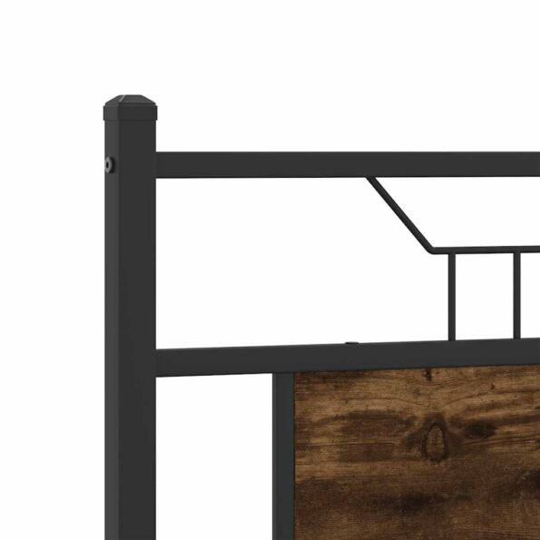 vidaXL Posteľný rám bez matraca dymový dub 140x190 cm kompozitné drevo – Obrázok 9