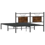 vidaXL Posteľný rám bez matraca dymový dub 140x200 cm kompozitné drevo – Obrázok 8