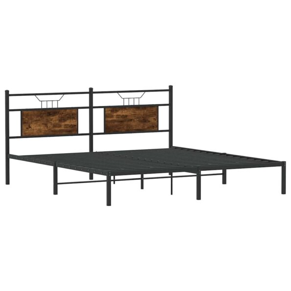 vidaXL Posteľný rám bez matraca dymový dub 160x200 cm kompozitné drevo – Obrázok 5