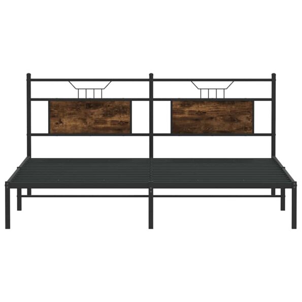 vidaXL Posteľný rám bez matraca dymový dub 160x200 cm kompozitné drevo – Obrázok 6