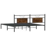 vidaXL Posteľný rám bez matraca dymový dub 160x200 cm kompozitné drevo – Obrázok 8