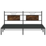 vidaXL Posteľný rám bez matraca dymový dub 183x203 cm kompozitné drevo – Obrázok 6