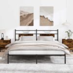 vidaXL Posteľný rám bez matraca dymový dub 183x213 cm kompozitné drevo