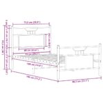 vidaXL Posteľný rám bez matraca dymový dub 75x190 cm kompozitné drevo – Obrázok 11