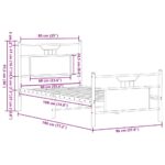 vidaXL Posteľný rám bez matraca dymový dub 90x190 cm kompozitné drevo – Obrázok 11