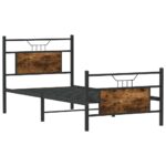 vidaXL Posteľný rám bez matraca dymový dub 90x200 cm kompozitné drevo – Obrázok 5