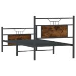 vidaXL Posteľný rám bez matraca dymový dub 90x200 cm kompozitné drevo – Obrázok 8
