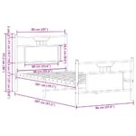 vidaXL Posteľný rám bez matraca dymový dub 90x200 cm kompozitné drevo – Obrázok 11