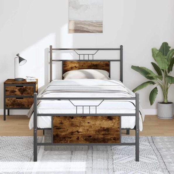 VXL8721158679857_m_en_hd_1.jpg vidaXL Posteľný rám bez matraca dymový dub 90x200 cm kompozitné drevo – Obrázok 1
