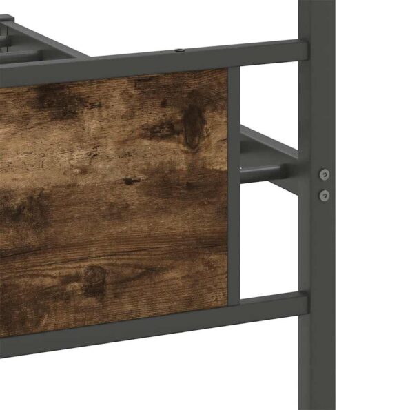 vidaXL Posteľný rám bez matraca dymový dub 100x200 cm kompozitné drevo – Obrázok 10