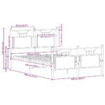 vidaXL Posteľný rám bez matraca dymový dub 120x190 cm borovicový masív – Obrázok 11