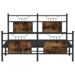 vidaXL Posteľný rám bez matraca dymový dub 137x190 cm kompozitné drevo – Obrázok 6