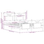 vidaXL Posteľný rám bez matraca dymový dub 137x190 cm kompozitné drevo – Obrázok 11