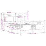 vidaXL Posteľný rám bez matraca dymový dub 140x190 cm kompozitné drevo – Obrázok 11
