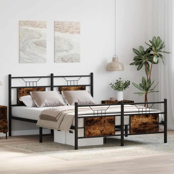 VXL8721158679932_g_en_hd_2.jpg vidaXL Posteľný rám bez matraca dymový dub 140x200 cm kompozitné drevo – Obrázok 4