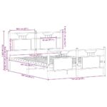 vidaXL Posteľný rám bez matraca dymový dub 140x200 cm kompozitné drevo – Obrázok 11