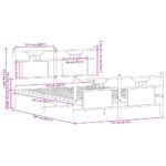 vidaXL Posteľný rám bez matraca dymový dub 150x200 cm kompozitné drevo – Obrázok 11