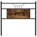 vidaXL Čelo postele dymový dub 75 cm kompozitné drevo a oceľ – Obrázok 4