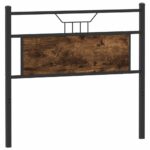vidaXL Čelo postele, tmavý dub 107 cm, kompozitné drevo a oceľ – Obrázok 2