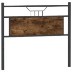 vidaXL Čelo postele, tmavý dub 107 cm, kompozitné drevo a oceľ – Obrázok 6