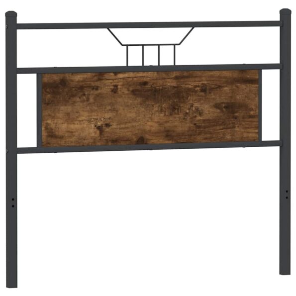 vidaXL Čelo postele, tmavý dub 107 cm, kompozitné drevo a oceľ – Obrázok 6