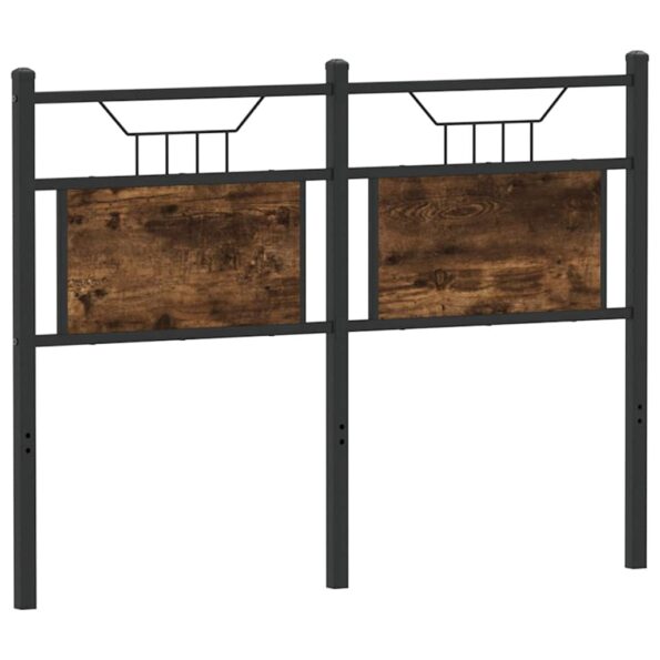 vidaXL Čelo postele, tmavý dub 120 cm, kompozitné drevo a oceľ – Obrázok 2