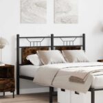 vidaXL Čelo postele, tmavý dub 120 cm, kompozitné drevo a oceľ – Obrázok 3