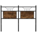 vidaXL Čelo postele, tmavý dub 120 cm, kompozitné drevo a oceľ – Obrázok 4