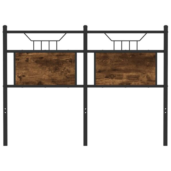 vidaXL Čelo postele, tmavý dub 120 cm, kompozitné drevo a oceľ – Obrázok 4