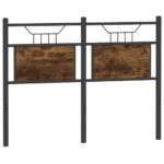 vidaXL Čelo postele, tmavý dub 120 cm, kompozitné drevo a oceľ – Obrázok 6