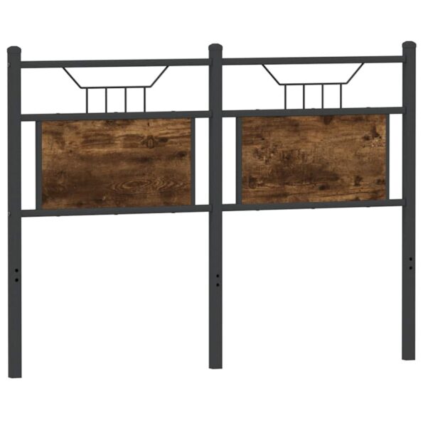 vidaXL Čelo postele, tmavý dub 120 cm, kompozitné drevo a oceľ – Obrázok 6