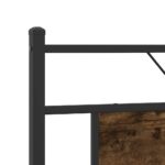 vidaXL Čelo postele, tmavý dub 180 cm, kompozitné drevo a oceľ – Obrázok 7