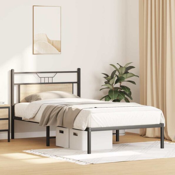 VXL8721158680174_g_en_hd_2.jpg vidaXL Posteľný rám bez matraca dub sonoma 100x190 cm kompozitné drevo – Obrázok 4