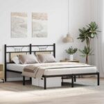 vidaXL Posteľný rám bez matraca dub sonoma 150x200 cm kompozitné drevo – Obrázok 4