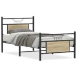 vidaXL Posteľný rám bez matraca dub sonoma 90x190 cm kompozitné drevo – Obrázok 2