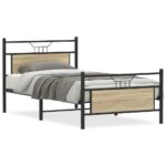 vidaXL Posteľný rám bez matraca dub sonoma 100x190 cm kompozitné drevo – Obrázok 2