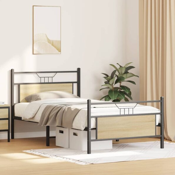 VXL8721158680358_g_en_hd_3.jpg vidaXL Posteľný rám bez matraca dub sonoma 100x190 cm kompozitné drevo – Obrázok 5