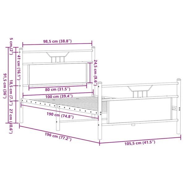 VXL8721158680358_g_en_hd_9.jpg vidaXL Posteľný rám bez matraca dub sonoma 100x190 cm kompozitné drevo – Obrázok 11