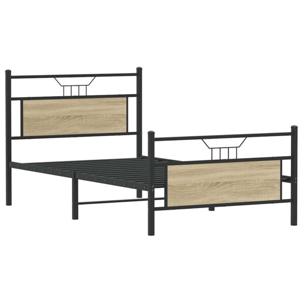 vidaXL Posteľný rám bez matraca dub sonoma 100x200 cm kompozitné drevo – Obrázok 3