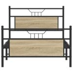 vidaXL Posteľný rám bez matraca dub sonoma 100x200 cm kompozitné drevo – Obrázok 6